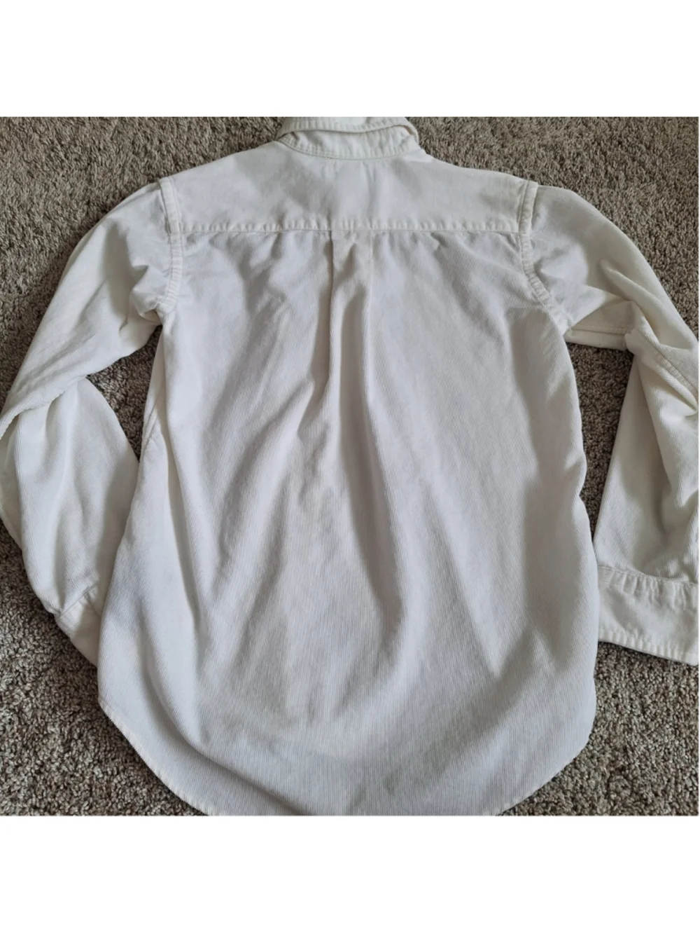 Ralph Lauren Boys SMALL 8/10 Ivory Button Down Shirt Pony Logo CORDUROY Classic